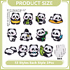 24Pcs 12 Styles Panda Computerized Embroidery Cloth Iron on/Sew on Patches DIY-AR0004-65-2