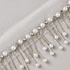 Polyester & Glass Rhinestone & Imitation Pearl Beaded Tassel Ribbon DIY-WH20076-47B-2
