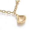 304 Stainless Steel Charm Bracelets BJEW-F383-02G-6