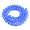 Imitation Jade Frosted Glass Bead Strands EGLA-A039-J6mm-MD04-3