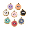 304 Stainless Steel Enamel Pendants STAS-P425-01G-08-1