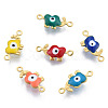 304 Stainless Steel Enamel Connector Charms STAS-N092-177-2