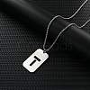 Rectangle with Hollow Out Letter 201 Stainless Steel Pendant Necklaces FS-WG34D20-23-1