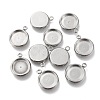 Non-Tarnish 304 Stainless Steel Pendant Cabochon Settings STAS-I162-01D-P-1