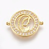Brass Micro Pave Cubic Zirconia Links ZIRC-O026-15G-NR-1