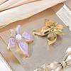 304 Stainless Steel Enamel & ABS Plastic Pearl Stud Earrings for Women SA-CBA2696-28G-02-3