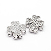 Clover Brass Micro Pave Cubic Zirconia Beads ZIRC-E010-10P-1
