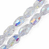 Electroplate Transparent Glass Beads Strands EGLA-N002-35-C07-1