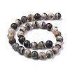 Natural Black Silk Stone/Netstone Round Beads Strands G-N0148-03-12mm-3