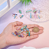 30Pcs 6 Styles Electroplated Natural Quartz Crystal Pendants PALLOY-TAC0225-6