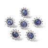 Gemstone Sun Stud Earrings with Cubic Zirconia EJEW-P209-01P-2