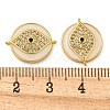 Rack Plating Brass Micro Pave Clear Cubic Zirconia Eye Connector Charms KK-Z063-20G-01-3