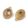Ion Plating(IP) 304 Stainless Steel Micro Pave Cubic Zirconia Charms STAS-K256-19G-02-2