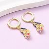 Brass Micro Pave Cubic Zirconia Human Hoop Earrings EJEW-A149-05G-1