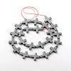 Electroplate Gorgeous Cross Non-magnetic Synthetic Hematite Beads Strands X-G-L268-11-2