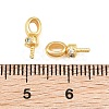 Brass Micro Pave Cubic Zirconia Screw Eye Peg Bails CU-CBA3901-02G-3