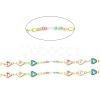 Handmade Brass Enamel Heart Link Chains CHC-M024-25G-01-2