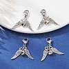 Alloy Wings and Iron Bell Pendant Decoration HJEW-JM01309-02-4