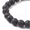 Natural Lava Rock Round Beaded Stretch Bracelet BJEW-JB08221-7