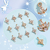 12Pcs Brass Pave Clear Cubic Zirconia Connector Charms ZIRC-AR0001-24-3