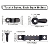 120Sets 3 Style Iron Picture Frame Turn Button AJEW-GF0004-47-2