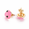 Brass Enamel Stud Earrings EJEW-S210-021-NR-3