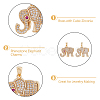 8Pcs 2 Colors Ion Plating(IP) Brass Micro Pave Cubic Zirconia Pendants KK-DC0002-91-5