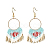 Glass Seed Braided Eye Chandelier Earrings EJEW-MZ00086-1