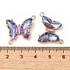 Brass Pave Faceted Glass Connector Charms X-FIND-Z020-04G-3