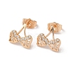 Brass Rhinestone Stud Earrings EJEW-Z021-49KCG-1