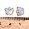Rack Plating Alloy Glass Charms FIND-Q099-07G-04-3