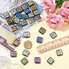 30Pcs Rainbow Iridescent Printed Opaque Acrylic Beads OACR-FS0002-70-6