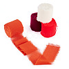 4 Rolls 4 Colors Frayed Polyester Ribbon OCOR-TA0002-87D-2