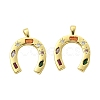 2Pcs Brass Micro Pave Cubic Zirconia Pendants KK-FS0002-14G-1