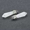Bullet Natural Quartz Crystal Pointed Pendants X-G-E332-C28-3
