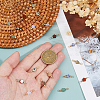 42Pcs 7 Styles Opalite & Natural Picture Jaspe & Blue Spot Jasper & Dalmatian Jasper & Unakite & Green Strawberry Quartz & Red Jasper Flower Connector Charms PALLOY-FH00163-3