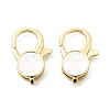 Flat Round Brass Enamel Lobster Claw Clasps KK-Z147-02G-B-2
