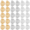 108Pcs 3 Colors Stainless Steel Spiral Bead Cage Pendants STAS-CN0001-59-1