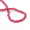 Faceted Round Dyed Natural White Jade Bead Strands X-G-R344-3mm-12-3