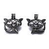 Alloy Locket Hollow Kitten Pendants PALLOY-S094-40B-2