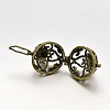 Brass Hollow Round Cage Pendants KK-J189-05AB-NF-2