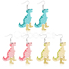 3 Pairs 3 Colors Dinosaur & High Heels Acrylic Dangle Earrings EJEW-AN0002-79-1