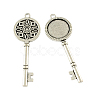 Tibetan Style Alloy Skeleton Key Big Pendant Cabochon Settings TIBEP-Q043-078-RS-1