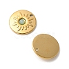 Natural Mixed Stone Flat Round Charms STAS-F312-14G-2