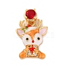 Christmas Theme Brass Micro Pave Cubic Zirconia Pendants KK-C076-27G-06-1