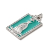 Brass Micro Pave Cubic Zirconia Pendants with Enamel KK-H458-01P-16-2
