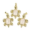Natural Quartz Crystal & Brass Pendants KK-F887-01G-12-1
