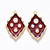 Brass Enamel Pendants KK-T049-055G-02-NF-1