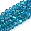 Electroplate Glass Beads Strands X-EGLA-A034-T6mm-L25-1