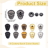 40Pcs 5 Colors Alloy Skull Snap Buttons BUTT-WR0001-38-2